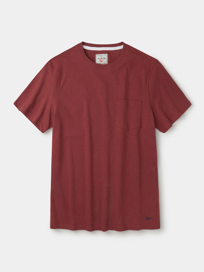 Aubin Rust Aldam Cotton Linen T-Shirt | T-Shirt
