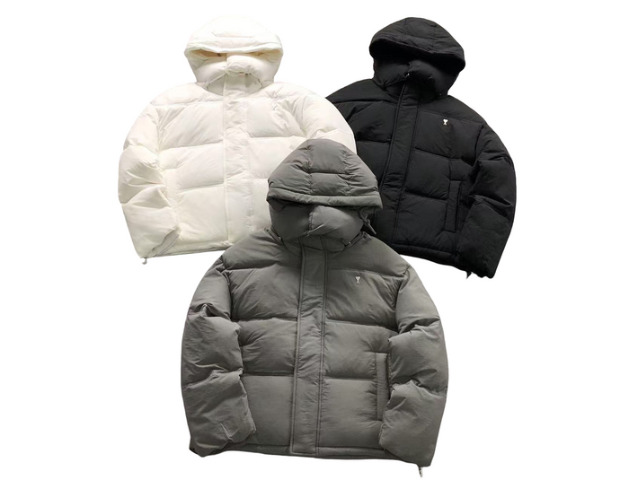 AMI Paris Heart Down Jacket White