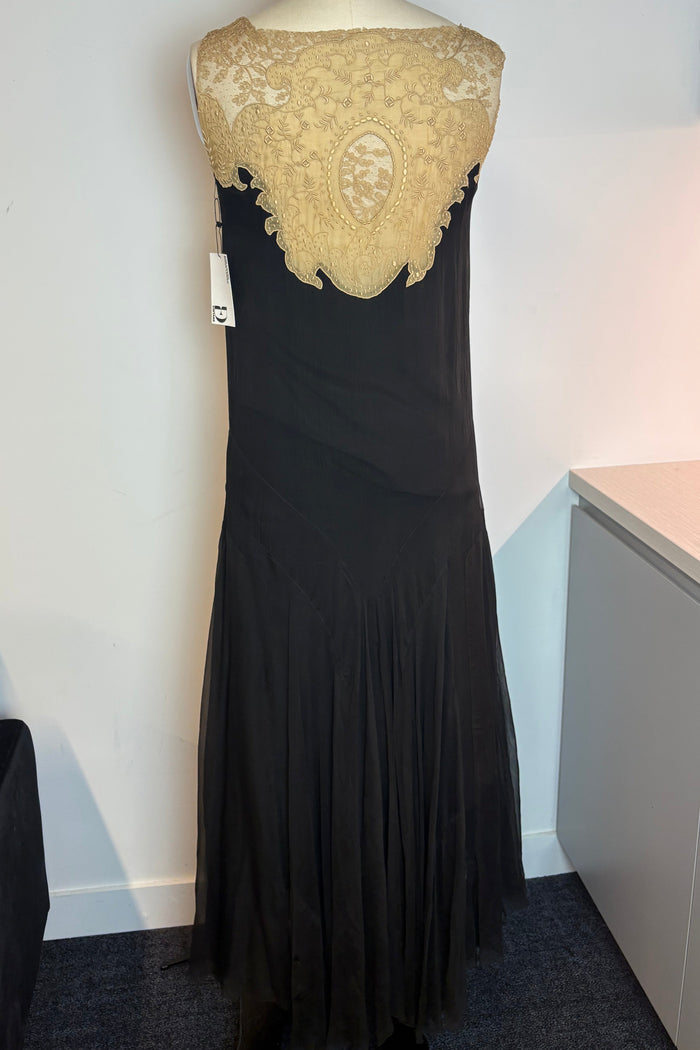 Antique 1920's Silk Flapper Midi Dress