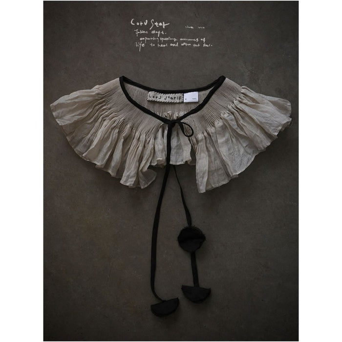 Classical handmade threaded collar CORU STAR pearl white autumn new item fake collar design image 3