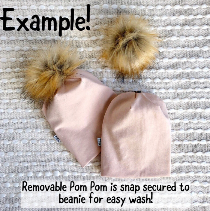 Ballet Pink Faux Fur Pom Pom Hat