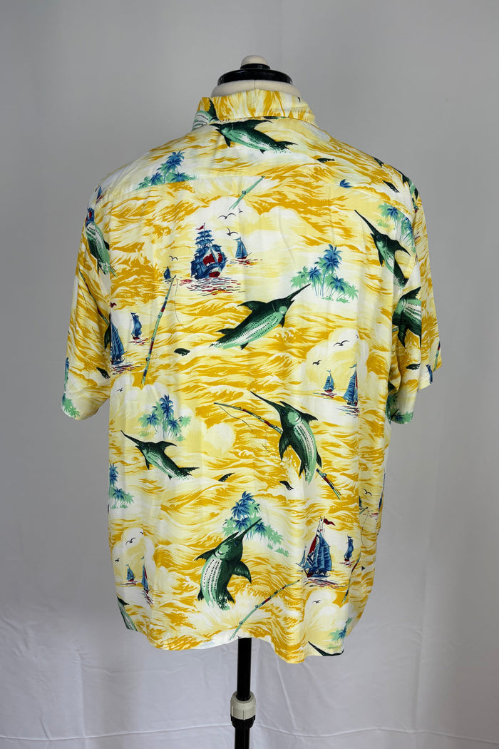 Banana Republic Hawaiian Shirt Marlin Fishing