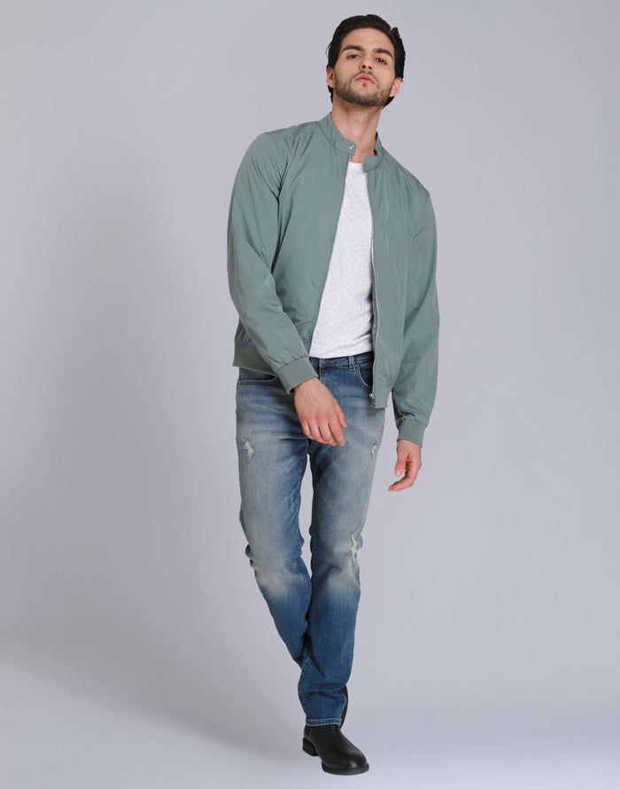 Blue Distressed Slim Fit Jeans