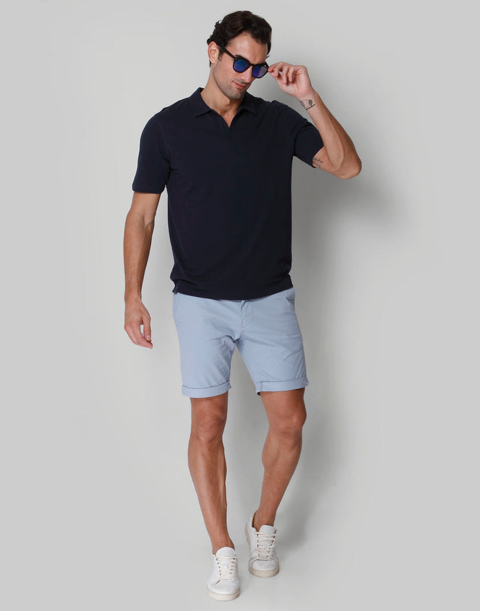 Blue Polo Neck T-Shirt