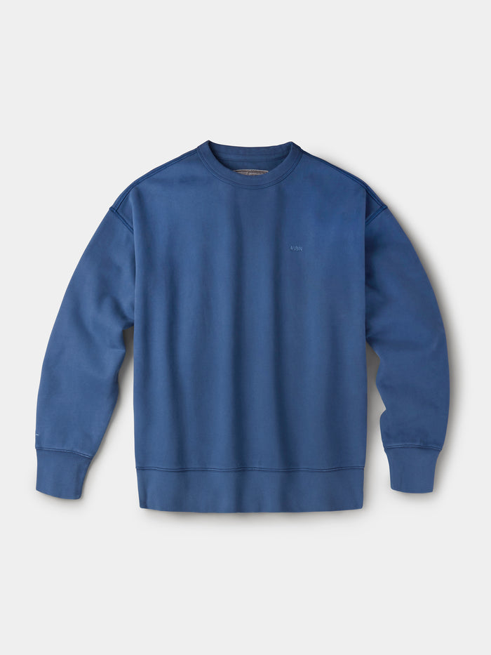 Aubin Washed Cobalt Brandon Crew Neck Sweat | Crew Neck