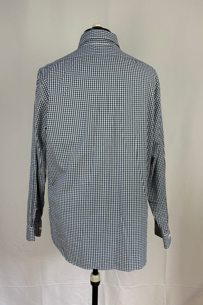 Brooks Brothers Milano Navy Blue Check dress shirt