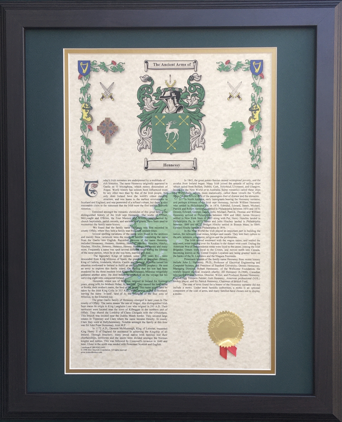 Coat of Arms & Family History Print — Portrait