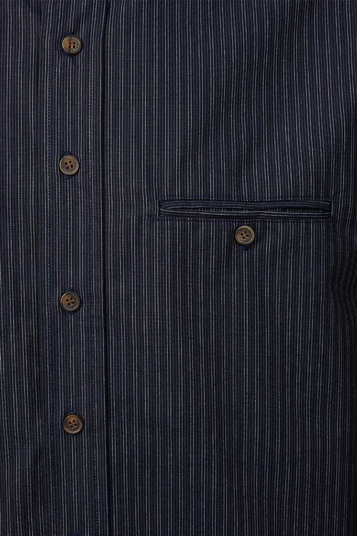 Comfort Blend Traditional Shirt - Navy and White Stripe