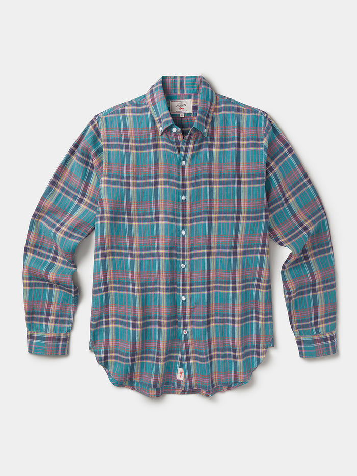 Aubin Green Check Croyland Madras Checked Shirt | Checked Shirt