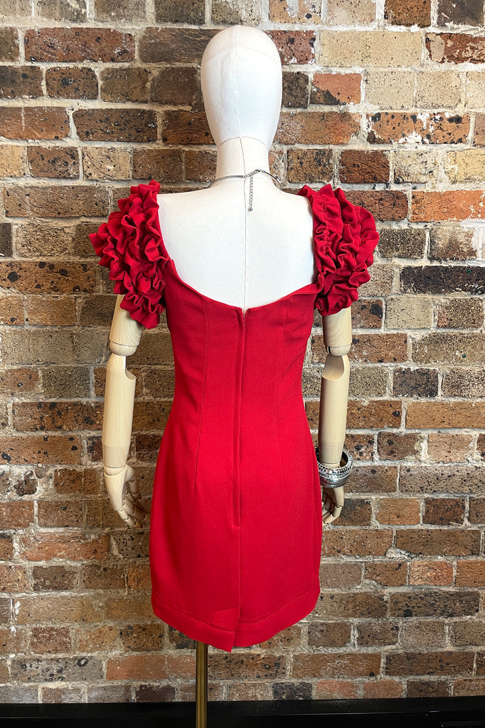 Cue Ruffle Sleeve Structured Mini Dress image 1