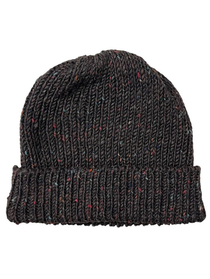 Brown Charcoal Fleck - Donegal Merino Wool Beanies