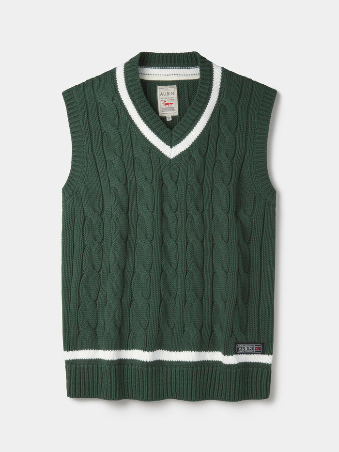 Aubin Green Everby Cotton Cricket Slipover | V-Neck