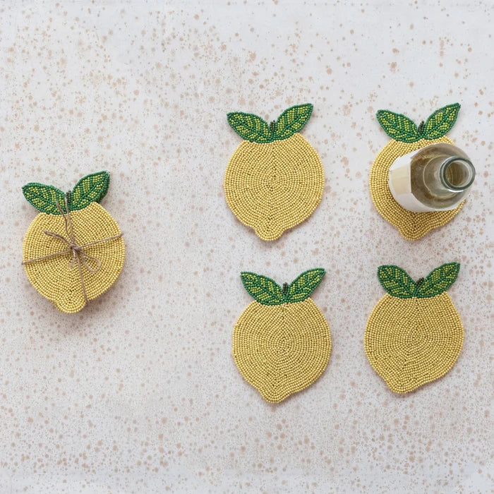 Handmade Beaded Lemon Coasters - The New York Public Library Shop