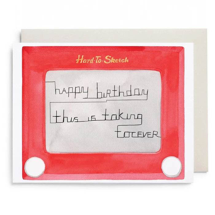Hard to Sketch Birthday Notecard