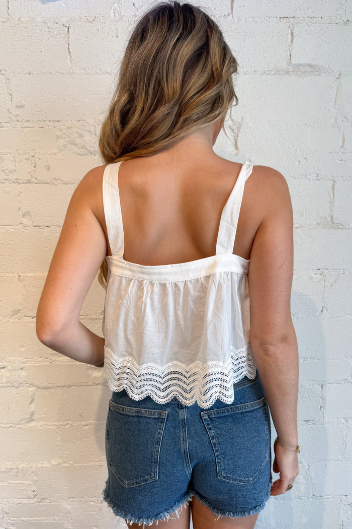 Hey Honey Square Neck Top White Back, adeline boutique, dallas boutique, boutique