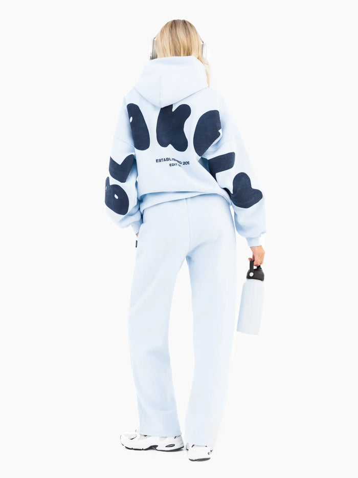 Isabel Wide Leg Sweatpants - Soft Blue
