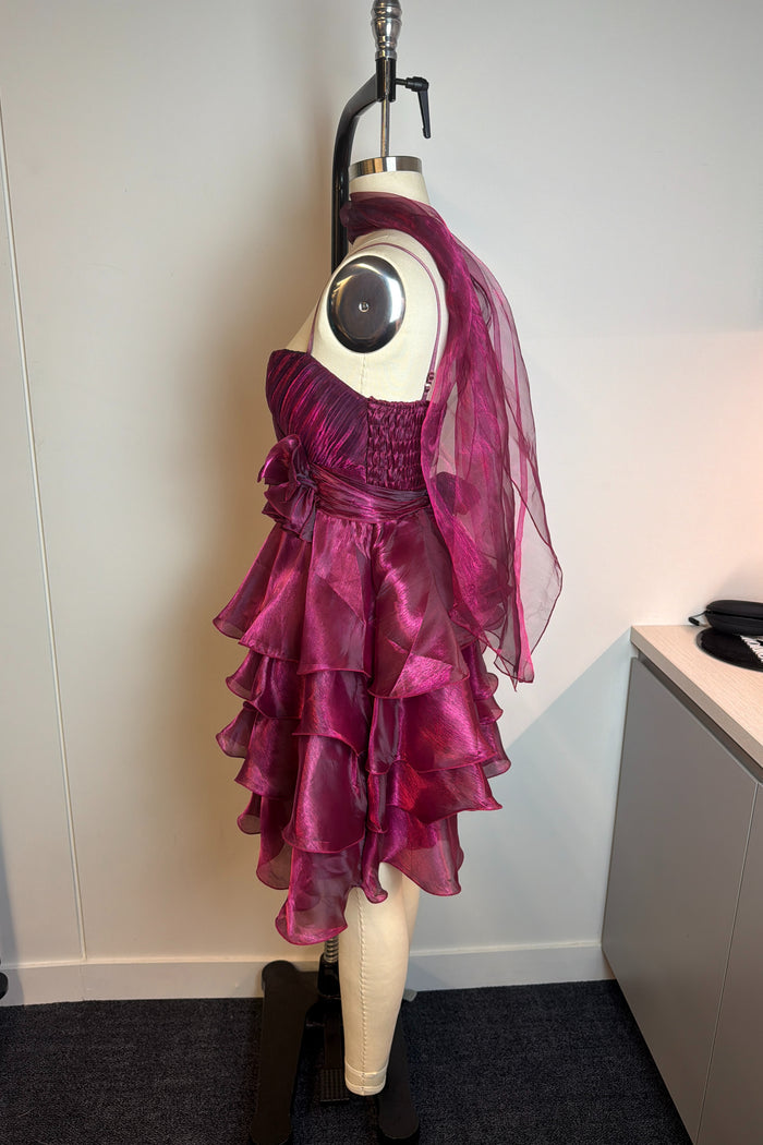 J & X Vintage Crimson Cocktail Dress with Sash image 3