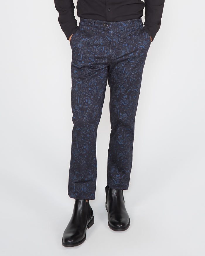 JACK MADRID PAISLEY PANT - NAVY