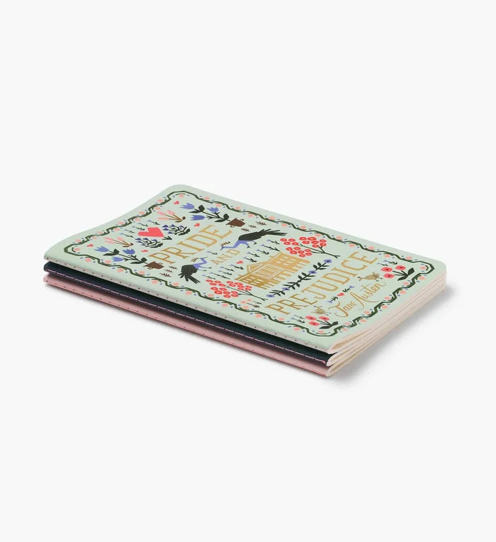 Small notebooks with decorative cover on a white background