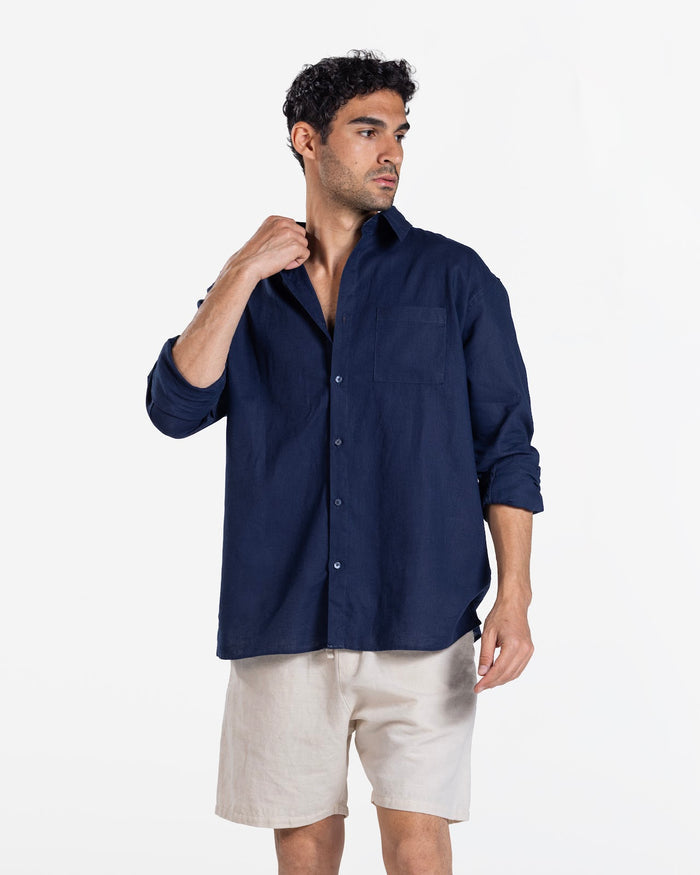 MEN'S LONG SLEEVE SHIRT NAVY 1