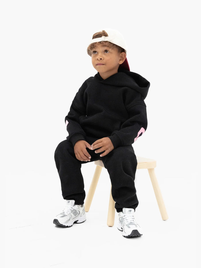 Mini Blakely Hoodie - Black & Pink