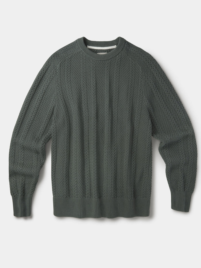 Aubin Dark Khaki Montrose Textured Crew Neck | Crew Neck