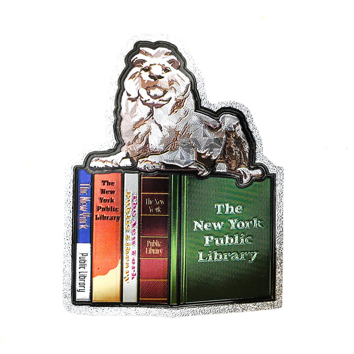 NYPL Lion on Books Metallic Sticker