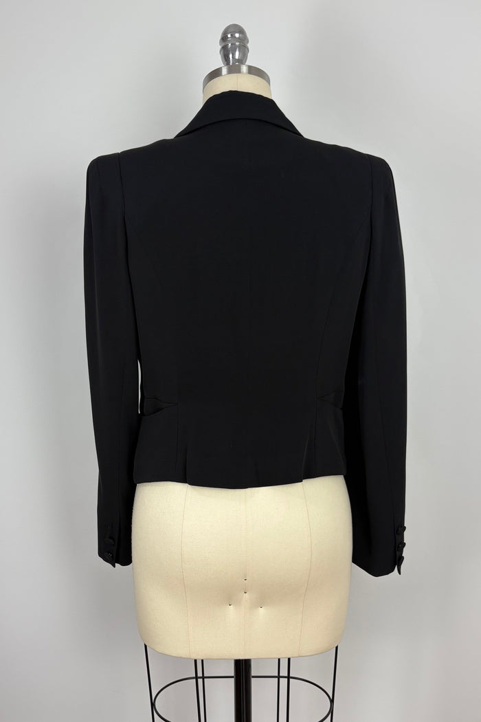 Pink Ruby Black Cropped Blazer