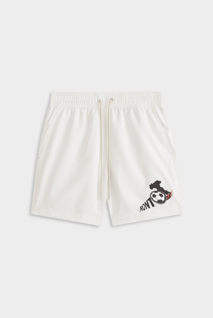 Printed Swim Short - Off White/Pronto