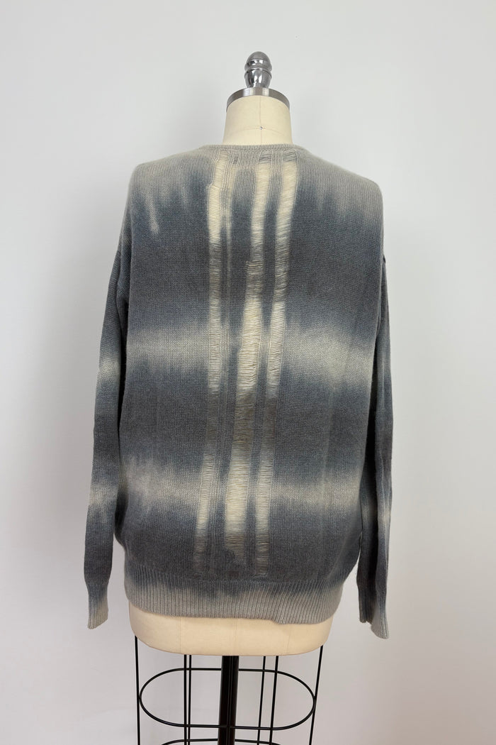 Raquel Allegra Distrssed Grey 100% Cashmere Cardigan