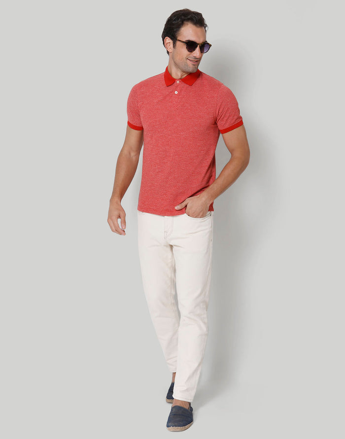 Red Polo Neck T-Shirt