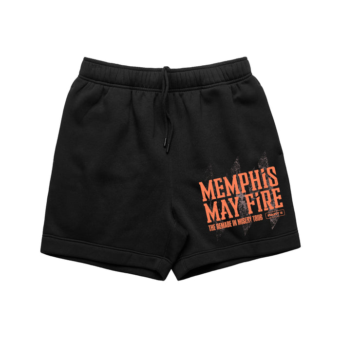 memphis may fire Remain In Misery Tour - Black Shorts