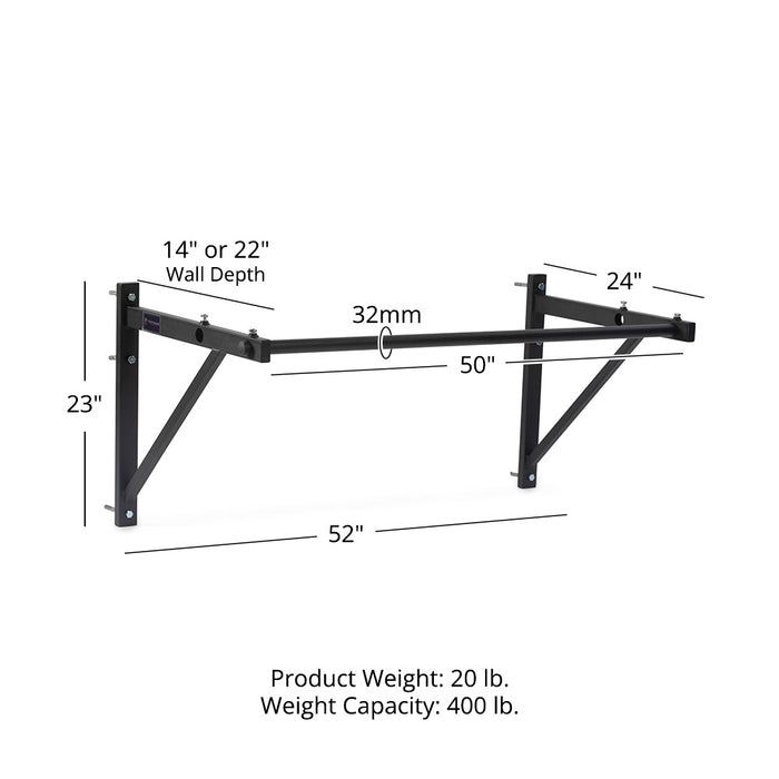 Adjustable Depth Wall Mounted Pull Up Bar