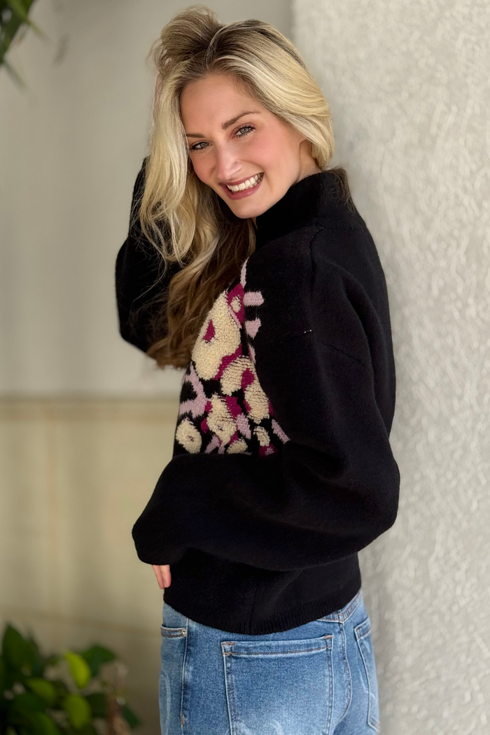 The Frosted Bloom Zip-Up Cardigan