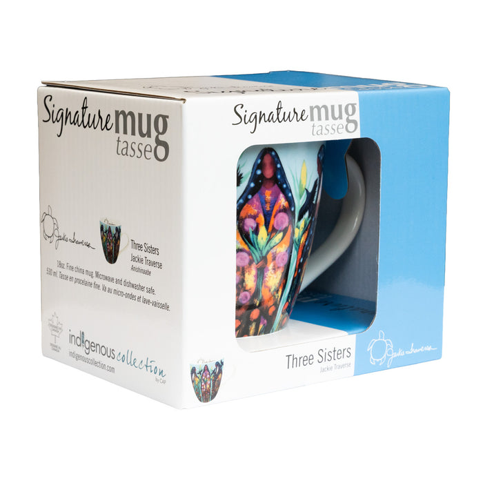 Colorful mug in a 'Signature mug' packaging box on a white background