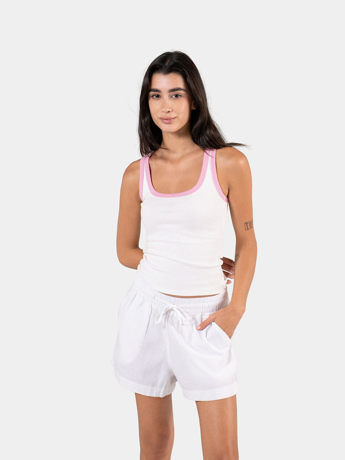 WHITE X BABY PINK / XS