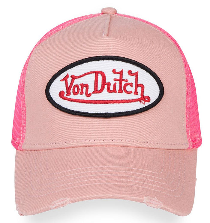 Von Dutch - Staple Trucker ( Pink/ Red Logo) - Clique Apparel