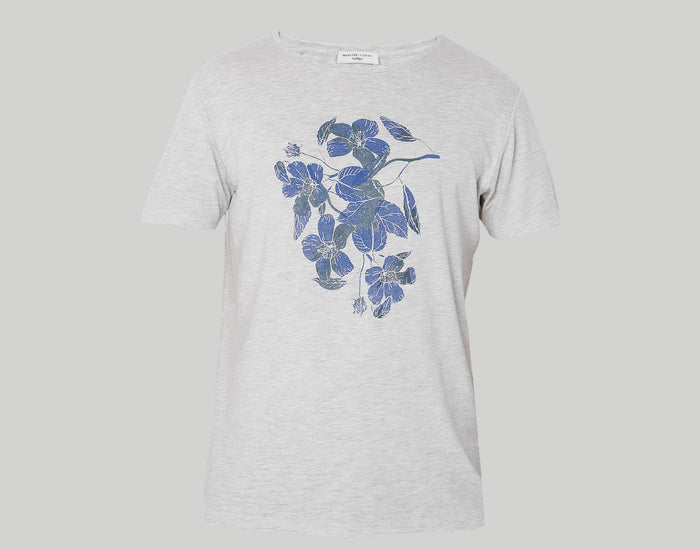White Floral Print Crew Neck T-Shirt