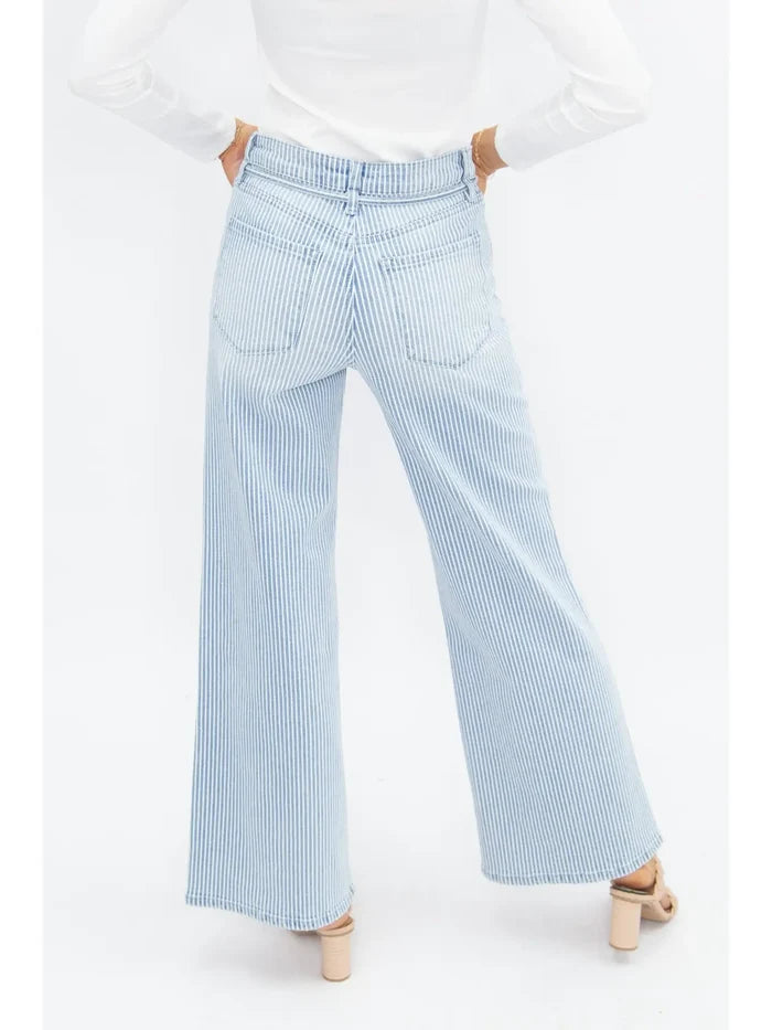 White Line Straight-Leg Jeans