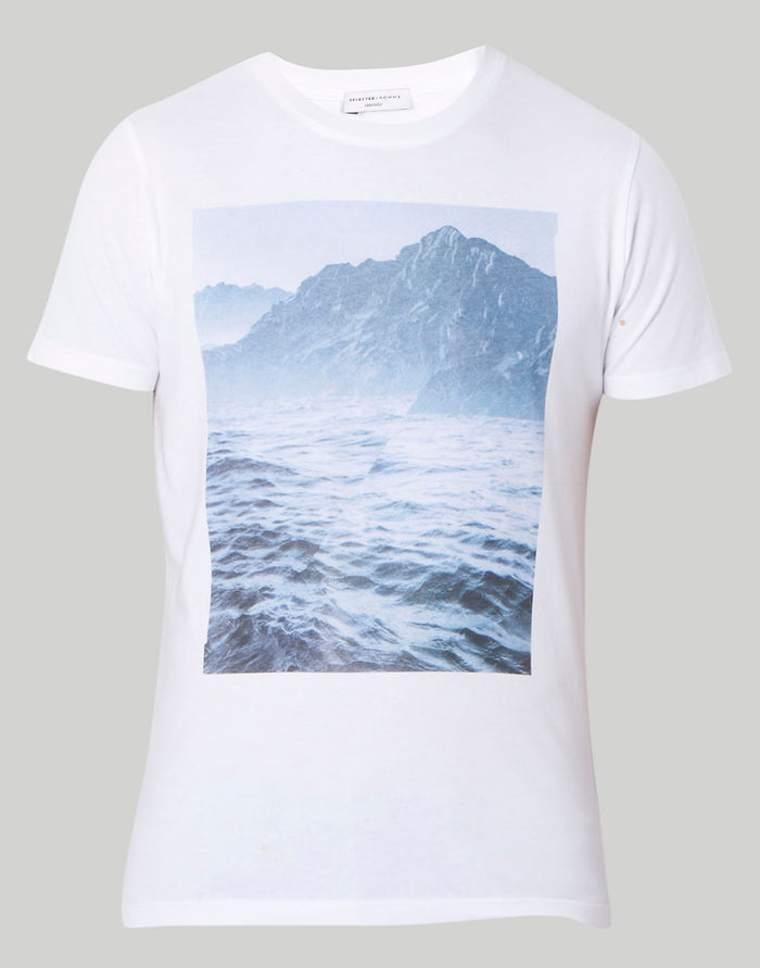 White Printed Crew Neck T-Shirt
