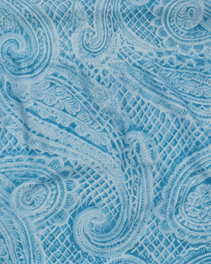 XENA CROCHET PAISLEY TEAL WOMENS HALTER ONE-PIECE SWIMSUIT