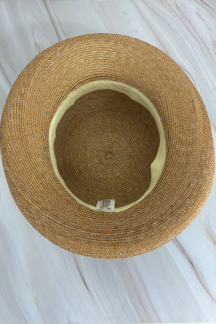 100% Straw hat with GG black ribbon
