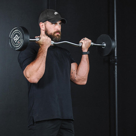 110 LB EZ Curl Fixed Urethane Barbell