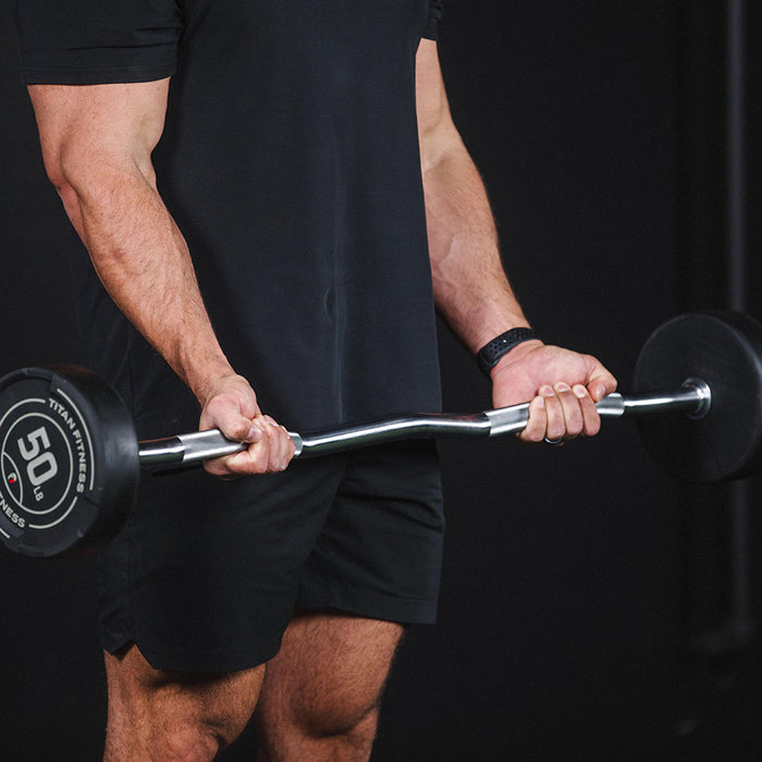 110 LB EZ Curl Fixed Urethane Barbell