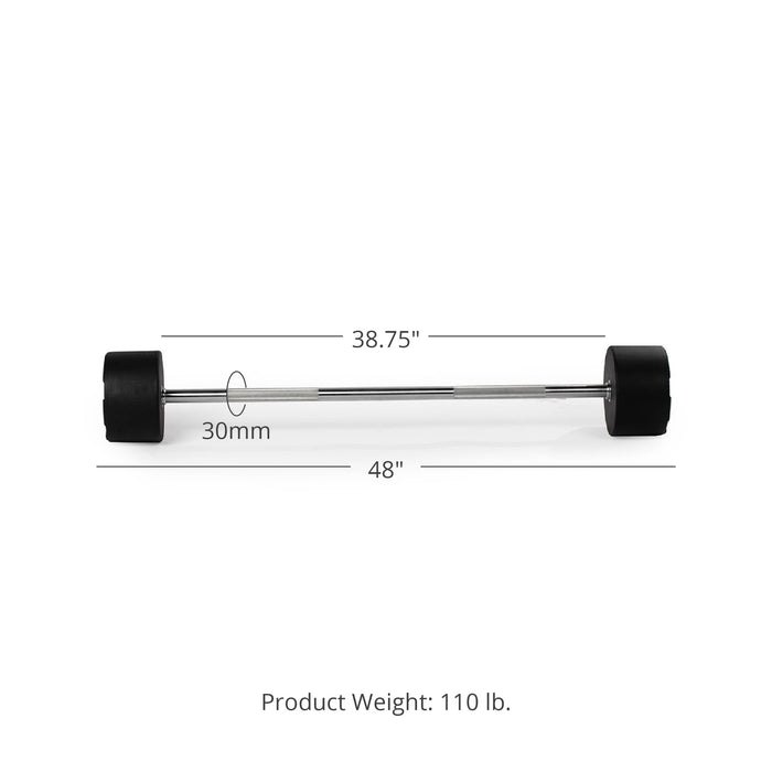 110 LB Straight Fixed Rubber Barbell