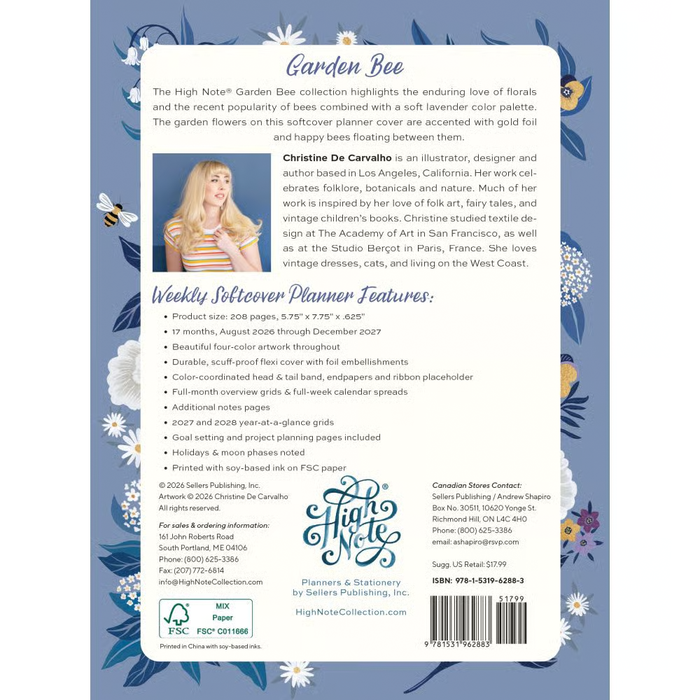 17-Month Garden Bee 2027 Softcover Planner
