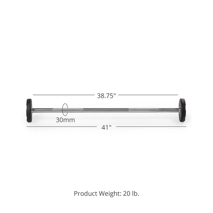 20 LB Straight Fixed Rubber Barbell