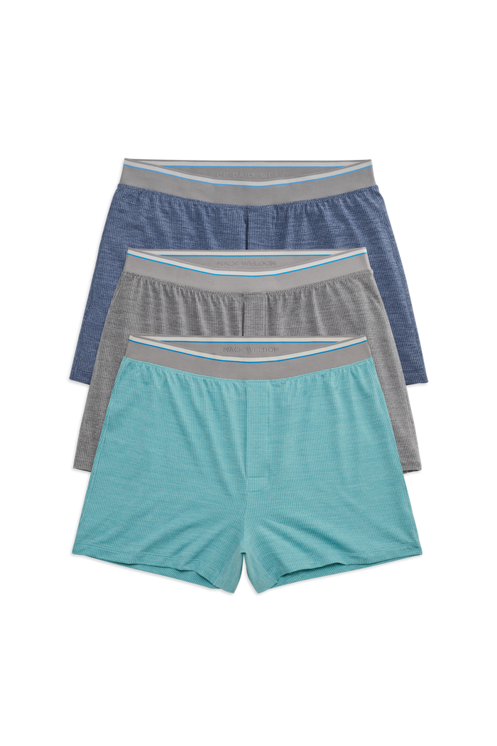 Front view of 3 pack Airknitx Knit Boxer in Summer Vacation