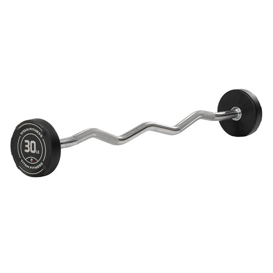 30 LB EZ Curl Fixed Urethane Barbell