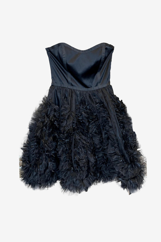 7th Vision Black Strapless Puff Mini Dress image 0